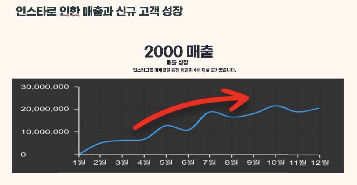 인스타로 인한 매출과 신규 고객 성장