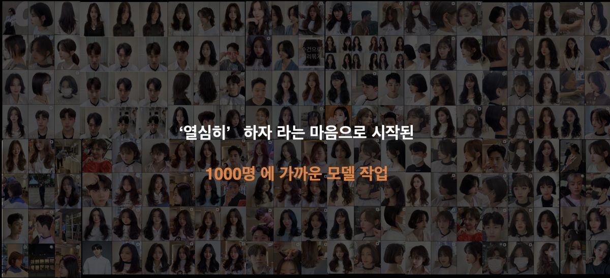 1000명에 가까운 모델 작업
